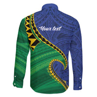 Solomon Islands Independence Day 1978 Personalised Family Matching Off Shoulder Short Dress and Hawaiian Shirt Polynesian Pattern with Flag Style