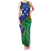 Solomon Islands Independence Day 1978 Personalised Family Matching Tank Maxi Dress and Hawaiian Shirt Polynesian Pattern with Flag Style
