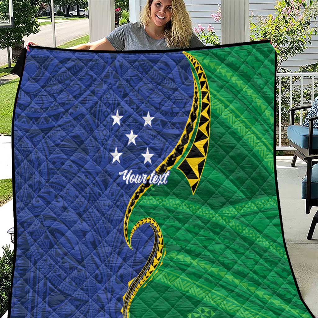 Solomon Islands Independence Day 1978 Personalised Quilt Polynesian Pattern with Flag Style
