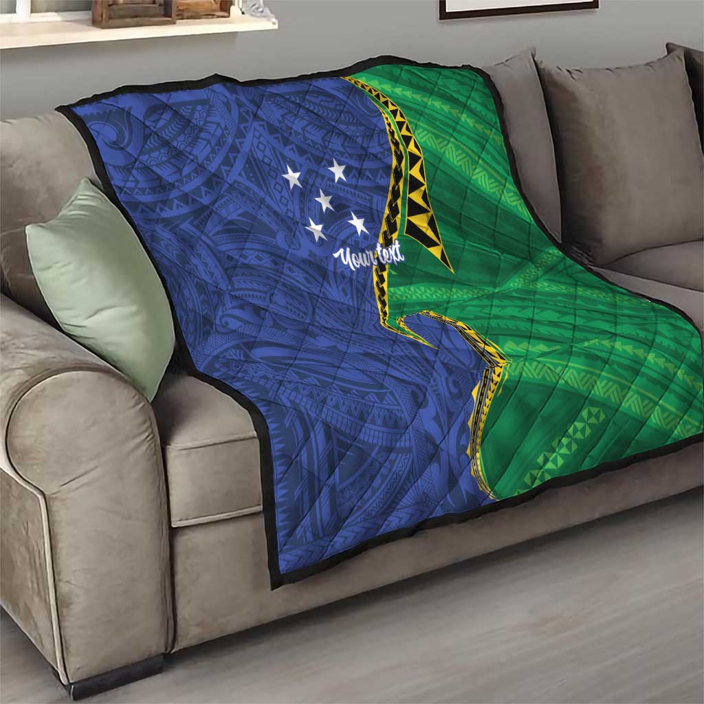 Solomon Islands Independence Day 1978 Personalised Quilt Polynesian Pattern with Flag Style