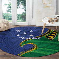 Solomon Islands Independence Day 1978 Personalised Round Carpet Polynesian Pattern with Flag Style