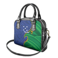 Solomon Islands Independence Day 1978 Personalised Shoulder Handbag Polynesian Pattern with Flag Style