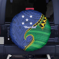 Solomon Islands Independence Day 1978 Personalised Spare Tire Cover Polynesian Pattern with Flag Style