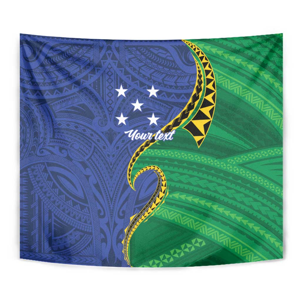 Solomon Islands Independence Day 1978 Personalised Tapestry Polynesian Pattern with Flag Style