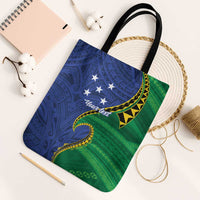 Solomon Islands Independence Day 1978 Personalised Tote Bag Polynesian Pattern with Flag Style - Polynesian Pride