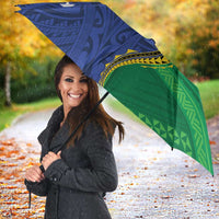 Solomon Islands Independence Day 1978 Personalised Umbrella Polynesian Pattern with Flag Style - Polynesian Pride