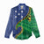 Solomon Islands Independence Day 1978 Personalised Women Casual Shirt Polynesian Pattern with Flag Style