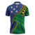 Solomon Islands Independence Day 1978 Personalised Zipper Polo Shirt Polynesian Pattern with Flag Style - Polynesian Pride