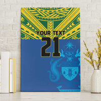 Solomon Islands Rugby Custom Canvas Wall Art Simple Coat of arm Polynesian Pattern