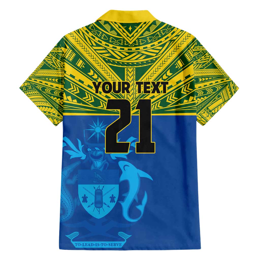 Solomon Islands Rugby Custom Family Matching Short Sleeve Bodycon Dress and Hawaiian Shirt Simple Coat of arm Polynesian Pattern