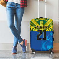Solomon Islands Rugby Custom Luggage Cover Simple Coat of arm Polynesian Pattern
