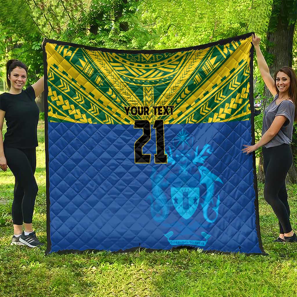 Solomon Islands Rugby Custom Quilt Simple Coat of arm Polynesian Pattern