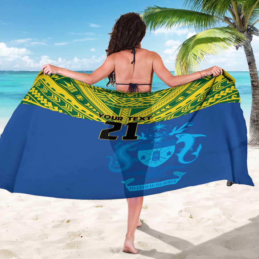 Solomon Islands Rugby Custom Sarong Simple Coat of arm Polynesian Pattern
