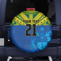 Solomon Islands Rugby Custom Spare Tire Cover Simple Coat of arm Polynesian Pattern
