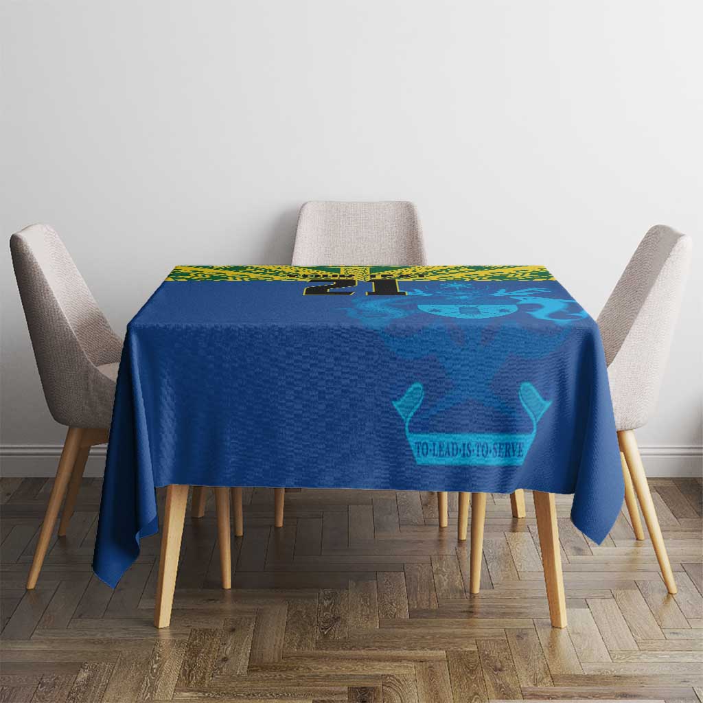 Solomon Islands Rugby Custom Tablecloth Simple Coat of arm Polynesian Pattern