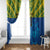 Solomon Islands Rugby Custom Window Curtain Simple Coat of arm Polynesian Pattern