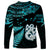 Matariki New Zealand Long Sleeve Shirt Maori Manaia with Paua Shell - Aqua LT9 - Polynesian Pride