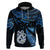 Matariki New Zealand Hoodie Maori Manaia with Paua Shell Blue LT9 Blue - Polynesian Pride