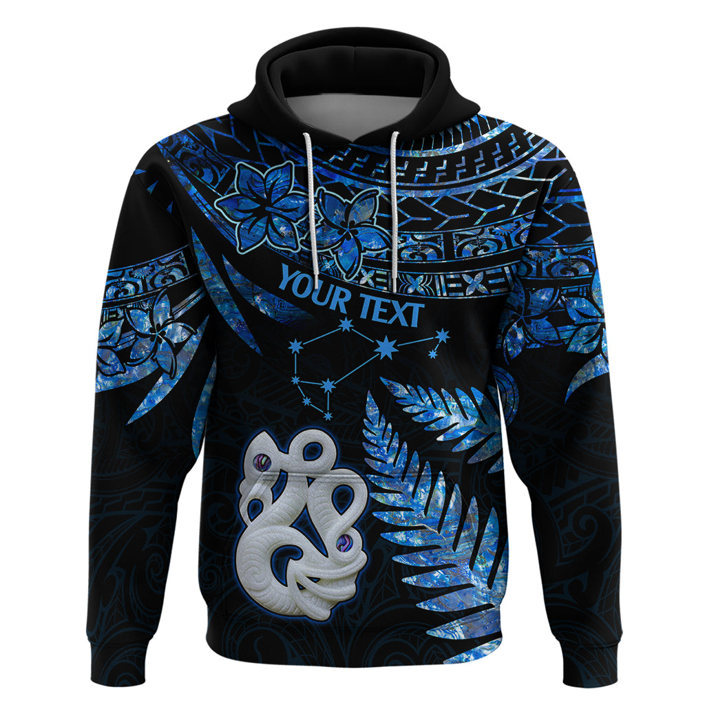 Custom Matariki New Zealand Hoodie Maori Manaia with Paua Shell Blue LT9 Pullover Hoodie Blue - Polynesian Pride