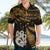 Maori Hawaiian Shirt Matariki Stars Manaia with Paua Shell - Gold LT9 - Polynesian Pride