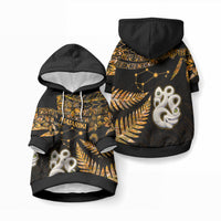 Matariki Stars Manaia with Paua Shell - Gold Pet Hoodie LT9 Pullover Gold - Polynesian Pride
