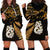 Custom Maori Hoodie Dress Matariki Stars Manaia with Paua Shell - Gold LT9 - Polynesian Pride