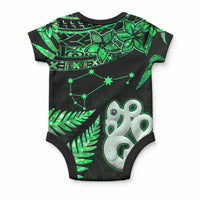 Matariki Stars Manaia with Paua Shell - Green Baby Onesie LT9 - Polynesian Pride