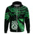 Maori Hoodie Matariki Stars Manaia with Paua Shell Green LT9 - Polynesian Pride