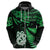 Maori Hoodie Matariki Stars Manaia with Paua Shell Green LT9 - Polynesian Pride