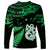 Maori Long Sleeve Shirt Matariki Stars Manaia with Paua Shell - Green LT9 - Polynesian Pride