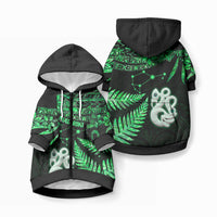 Matariki Stars Manaia with Paua Shell - Green Pet Hoodie LT9 Zip-up Green - Polynesian Pride