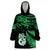 Maori Wearable Blanket Hoodie Matariki Stars Manaia with Paua Shell - Green LT9 One Size Green - Polynesian Pride