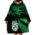 Maori Wearable Blanket Hoodie Matariki Stars Manaia with Paua Shell - Green LT9 - Polynesian Pride