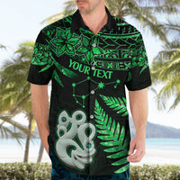 Custom Maori Hawaiian Shirt Matariki Stars Manaia with Paua Shell - Green LT9 - Polynesian Pride