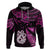 New Zealand Hoodie Matariki NZ Manaia with Paua Shell Pink LT9 Pink - Polynesian Pride