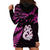 New Zealand Hoodie Dress Matariki NZ Manaia with Paua Shell - Pink LT9 - Polynesian Pride