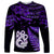 New Zealand Long Sleeve Shirt Matariki NZ Manaia with Paua Shell - Purple LT9 Unisex Purple - Polynesian Pride