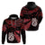 Matariki Hoodie NZ New Year Manaia with Paua Shell Red LT9 - Polynesian Pride