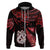 Matariki Hoodie NZ New Year Manaia with Paua Shell Red LT9 - Polynesian Pride