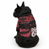 Matariki Pet Hoodie NZ New Year Manaia with Paua Shell - Red LT9 - Polynesian Pride