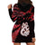 Custom Matariki Hoodie Dress NZ New Year Manaia with Paua Shell - Red LT9 - Polynesian Pride