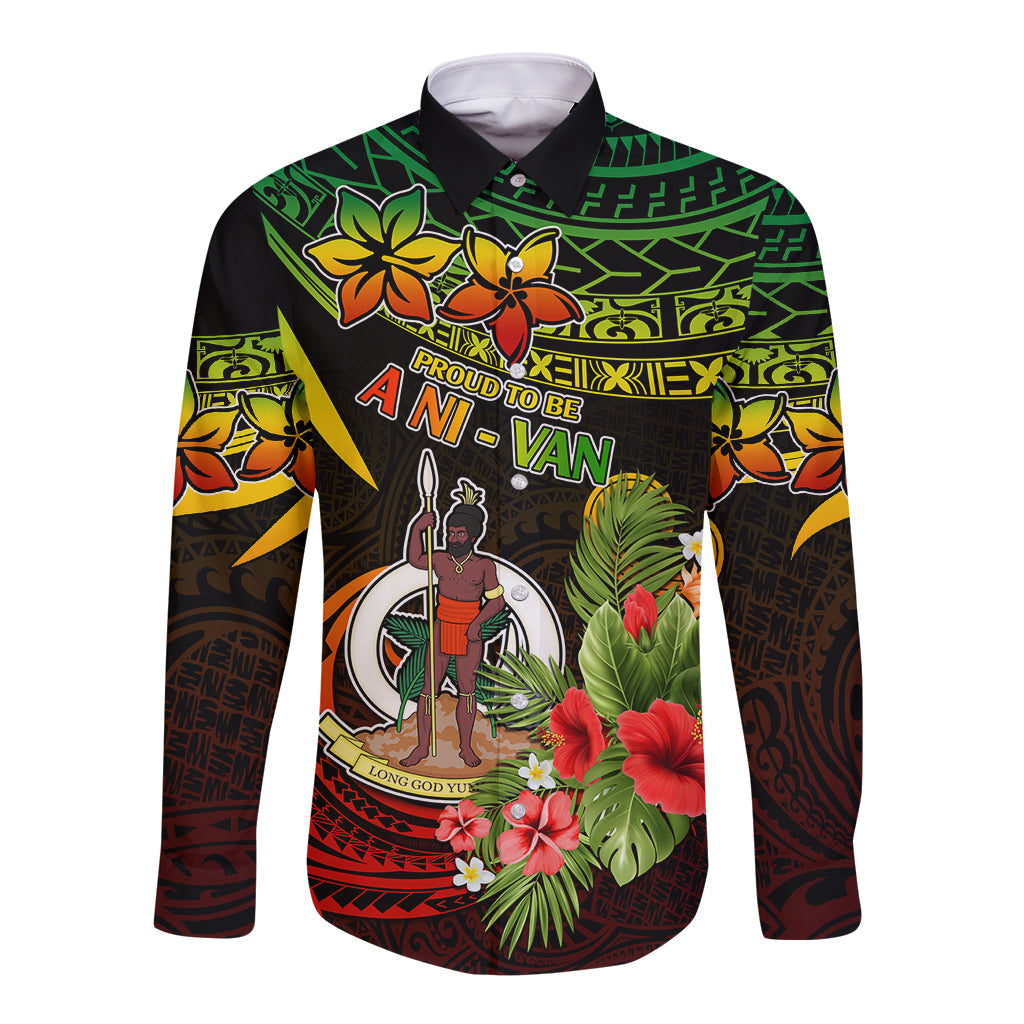 Vanuatu Islands Long Sleeve Button Shirt Proud To Be A Ni-Van LT9 Unisex Reggae - Polynesian Pride
