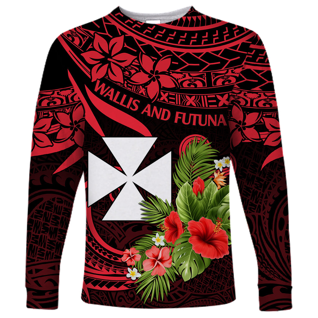 Wallis and Futuna Long Sleeve Shirt Happy Territory Day LT9 Unisex Red - Polynesian Pride