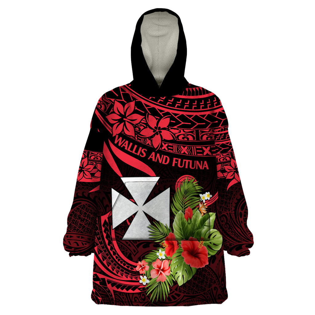 Wallis and Futuna Wearable Blanket Hoodie Happy Territory Day LT9 One Size Red - Polynesian Pride