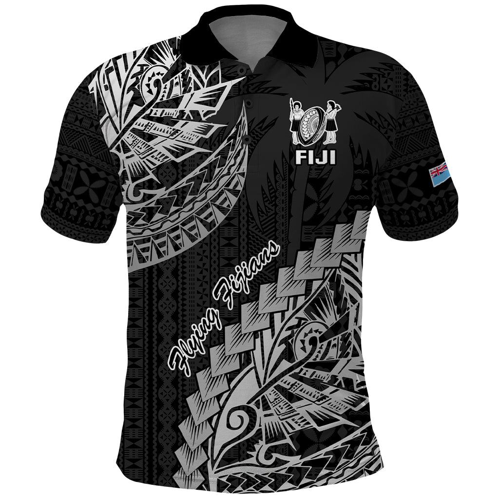 Fiji Rugby Polo Shirt Kaiviti Fijian Tribal World Cup Black LT9 Black - Polynesian Pride