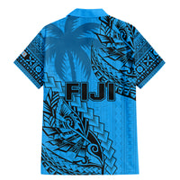 Fiji Rugby Family Matching Mermaid Dress and Hawaiian Shirt Kaiviti Fijian Tribal World Cup Blue No1 LT9 - Polynesian Pride