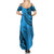 Fiji Rugby Summer Maxi Dress Kaiviti Fijian Tribal World Cup Blue No1 LT9 - Polynesian Pride