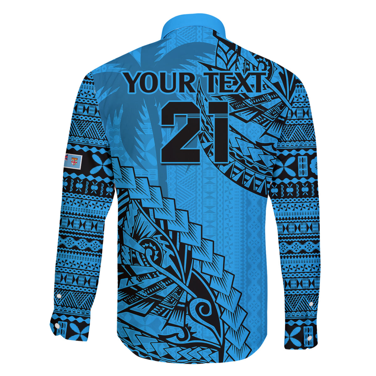 Custom Fiji Rugby Family Matching Puletasi Dress and Hawaiian Shirt Kaiviti Fijian Tribal World Cup Blue No1 LT9 - Polynesian Pride