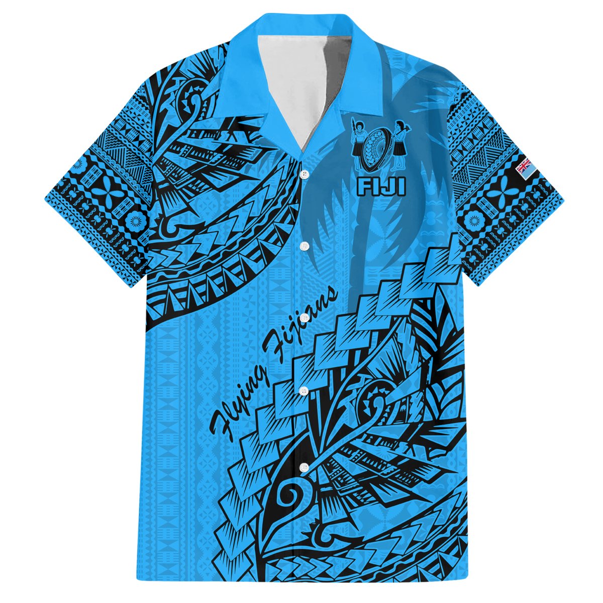 Custom Fiji Rugby Hawaiian Shirt Kaiviti Fijian Tribal World Cup Blue No1 LT9 Blue - Polynesian Pride