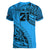 Custom Fiji Rugby Women V Neck T Shirt Kaiviti Fijian Tribal World Cup Blue No1 LT9 - Polynesian Pride